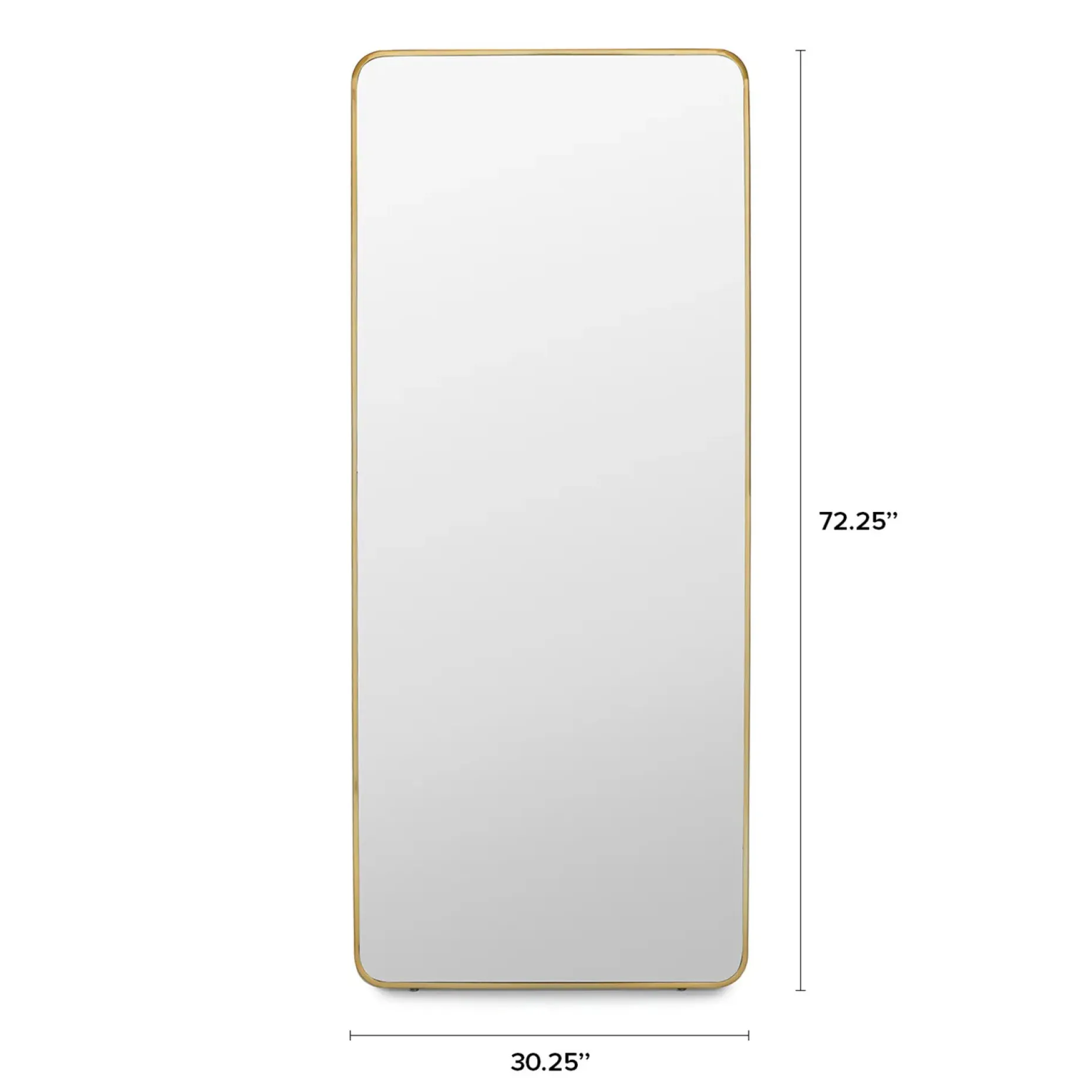 Mansfield Floor Mirror - Brass
