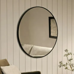 Mansfield Large Round Wall Mirror - Black