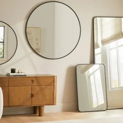 Mansfield Large Round Wall Mirror - Black