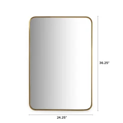 Mansfield Rectangular Wall Mirror - Brass