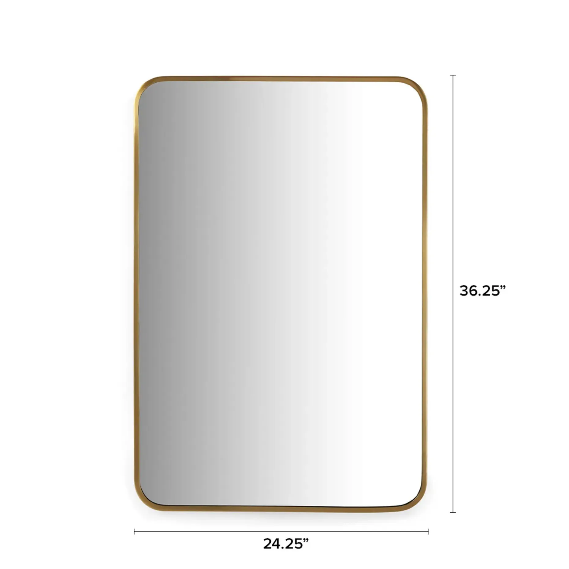 Mansfield Rectangular Wall Mirror - Brass