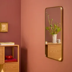 Mansfield Rectangular Wall Mirror - Brass