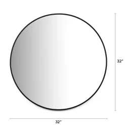 Mansfield Small Round Wall Mirror - Black