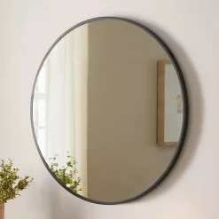 Mansfield Small Round Wall Mirror - Black