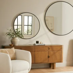 Mansfield Small Round Wall Mirror - Black