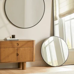 Mansfield Small Round Wall Mirror - Black