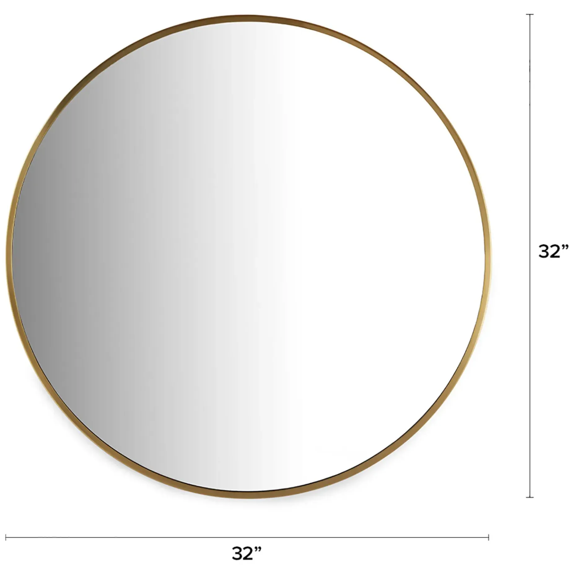 Mansfield Small Round Wall Mirror - Brass