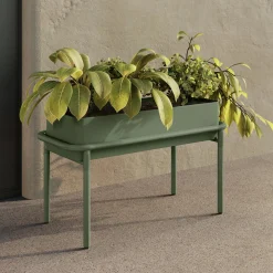 Marais Low Outdoor Planter - Khaki Green
