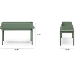 Marais Low Outdoor Planter - Khaki Green