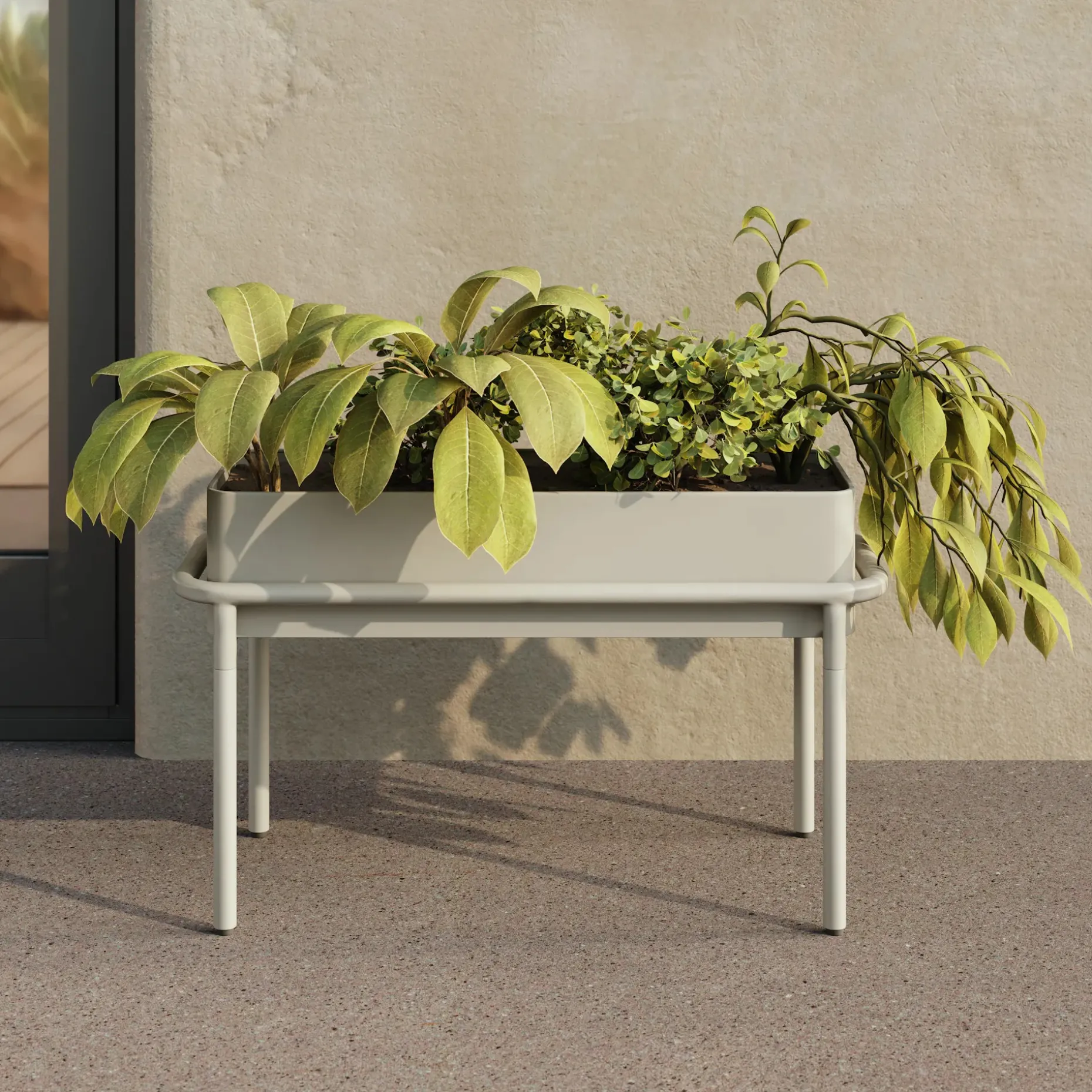 Marais Low Outdoor Planter - Taupe