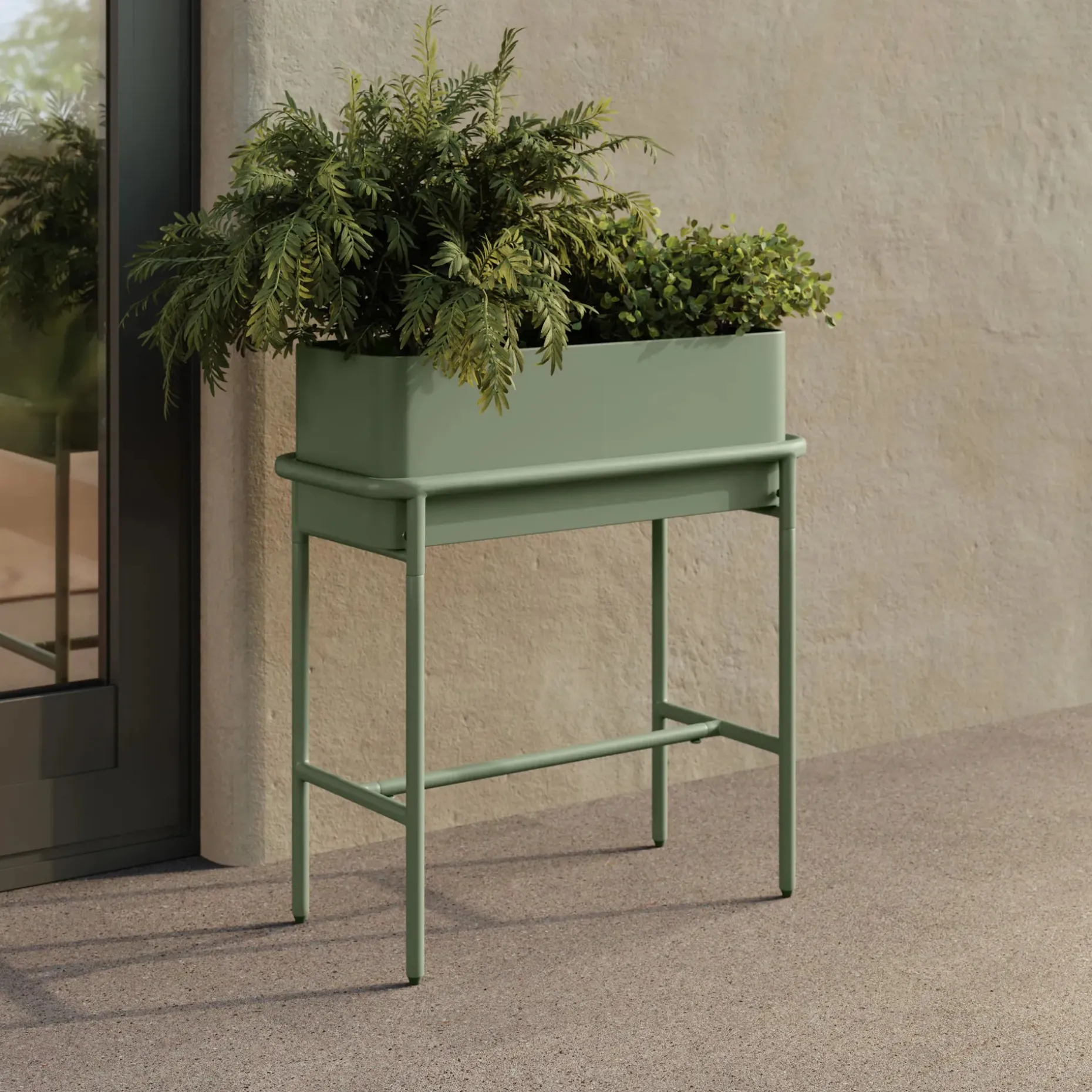 Marais Tall Outdoor Planter - Khaki Green
