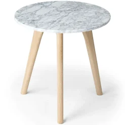 Mara Marble Side Table - Oak