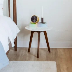Mara Marble Side Table - Walnut