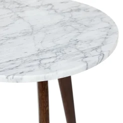 Mara Marble Side Table - Walnut