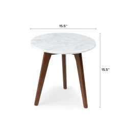 Mara Marble Side Table - Walnut