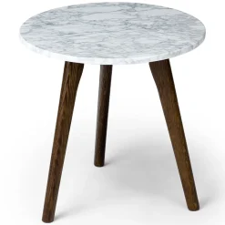Mara Marble Side Table - Walnut