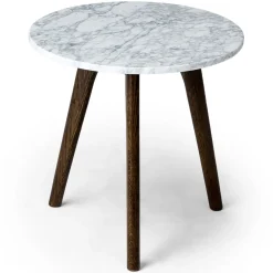 Mara Marble Side Table - Walnut