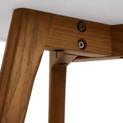 Mara Travertine Side Table - Walnut