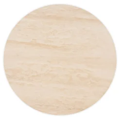 Mara Travertine Side Table - Walnut