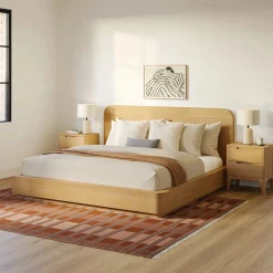 Maren King Bed - Natural Oak