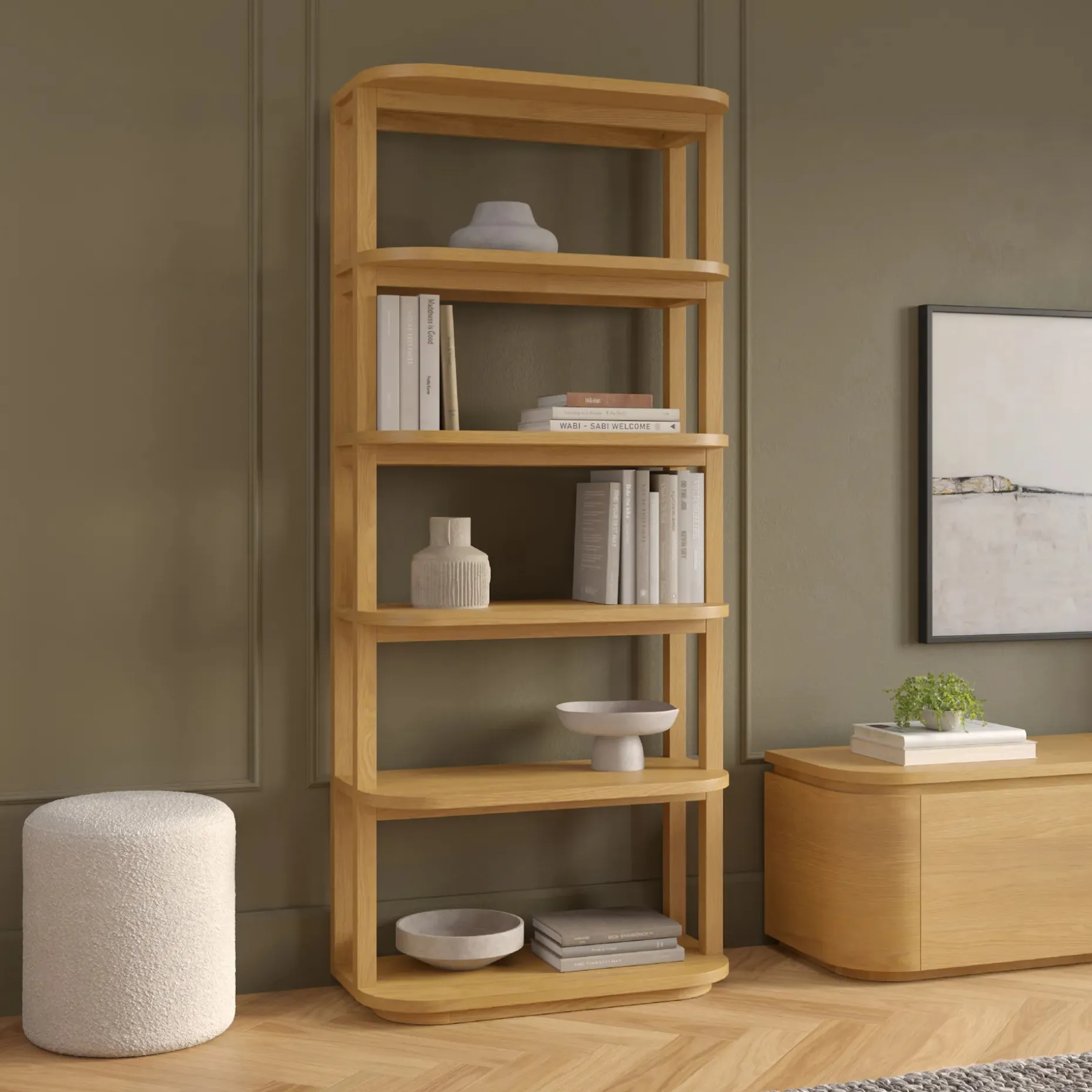Maren 32" Shelving Unit - Natural Oak