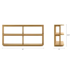 Maren 64" Shelving Unit, Short - Natural Oak