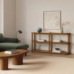 Maren 64" Shelving Unit, Short - Smoked Oak