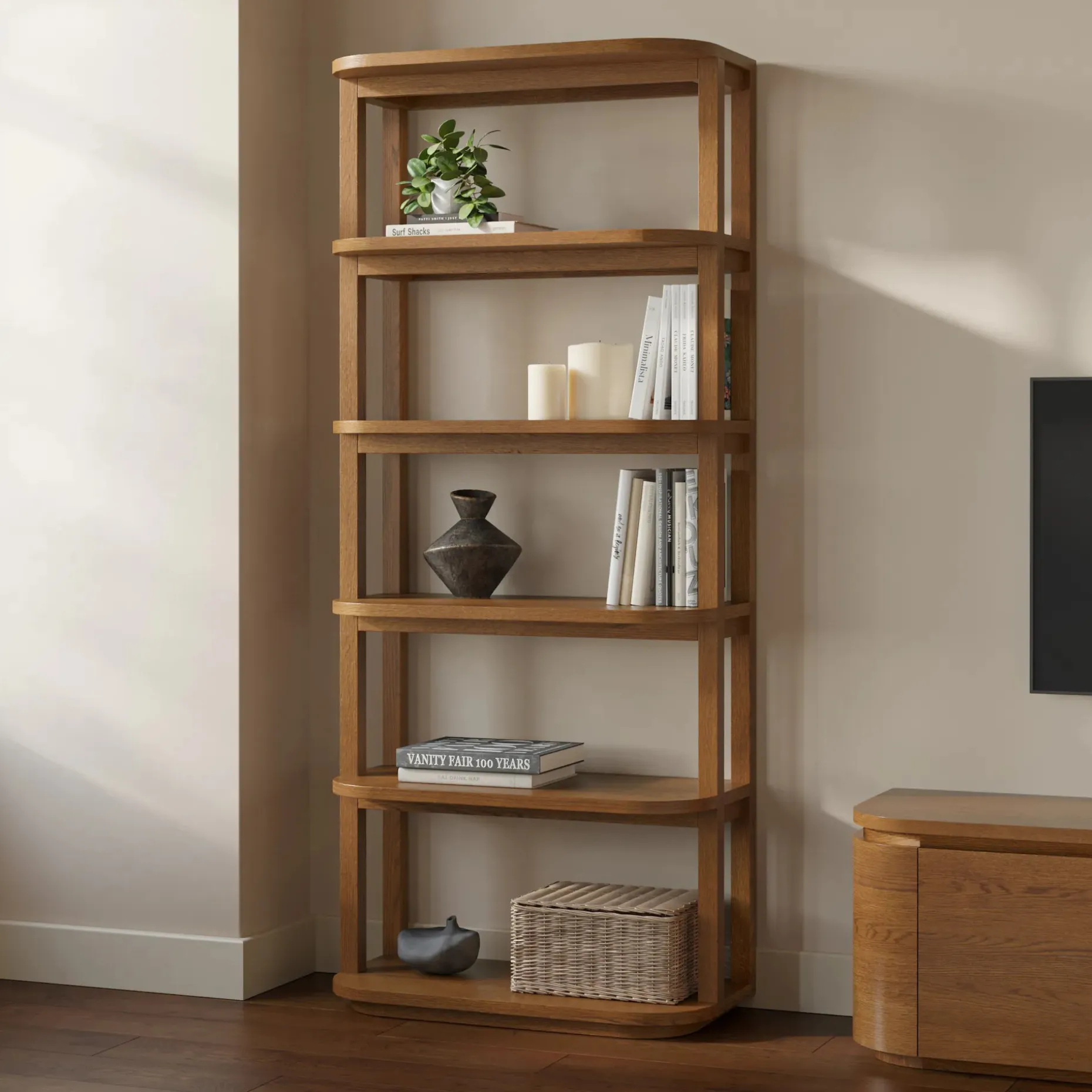Maren 32" Shelving Unit - Smoked Oak