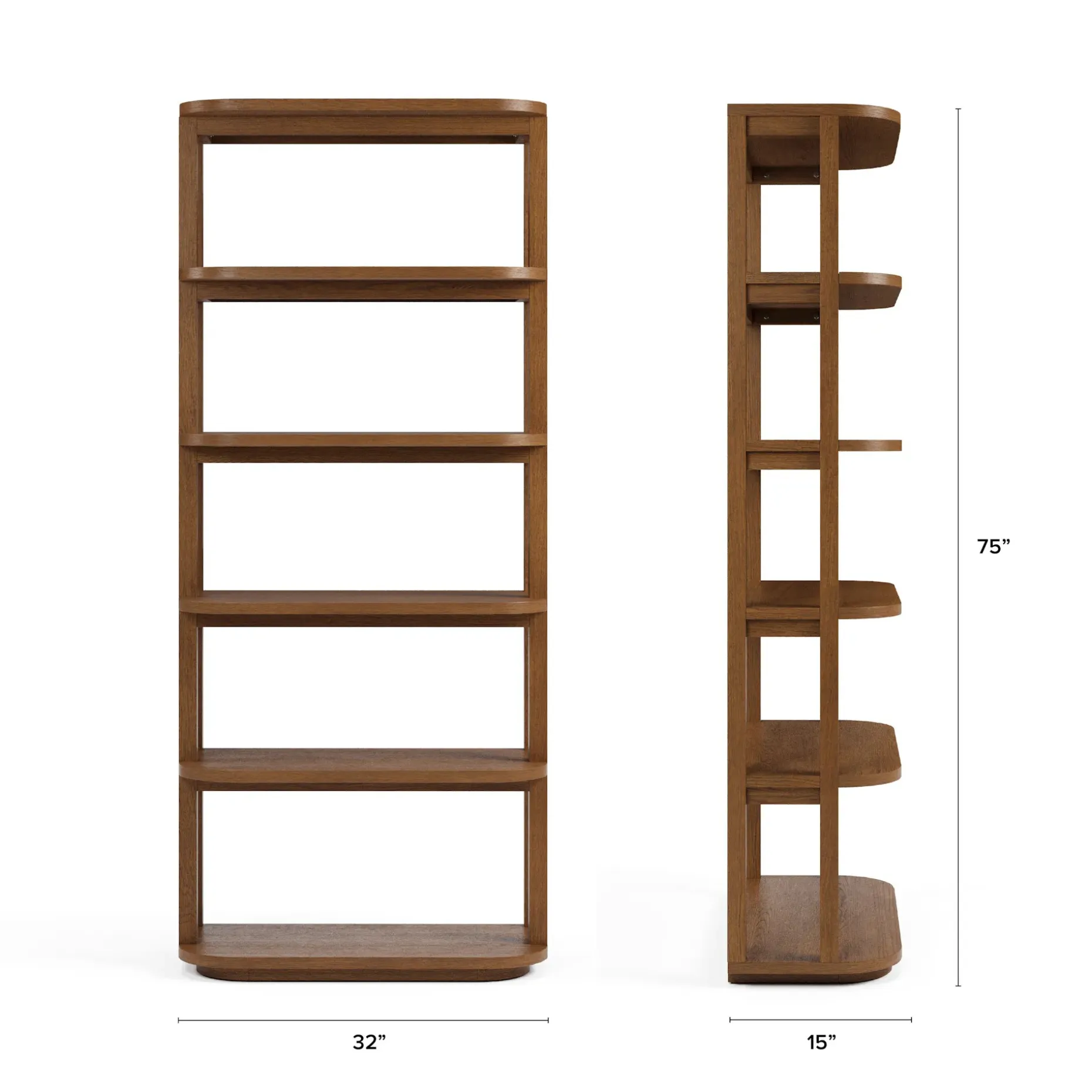 Maren 32" Shelving Unit - Smoked Oak