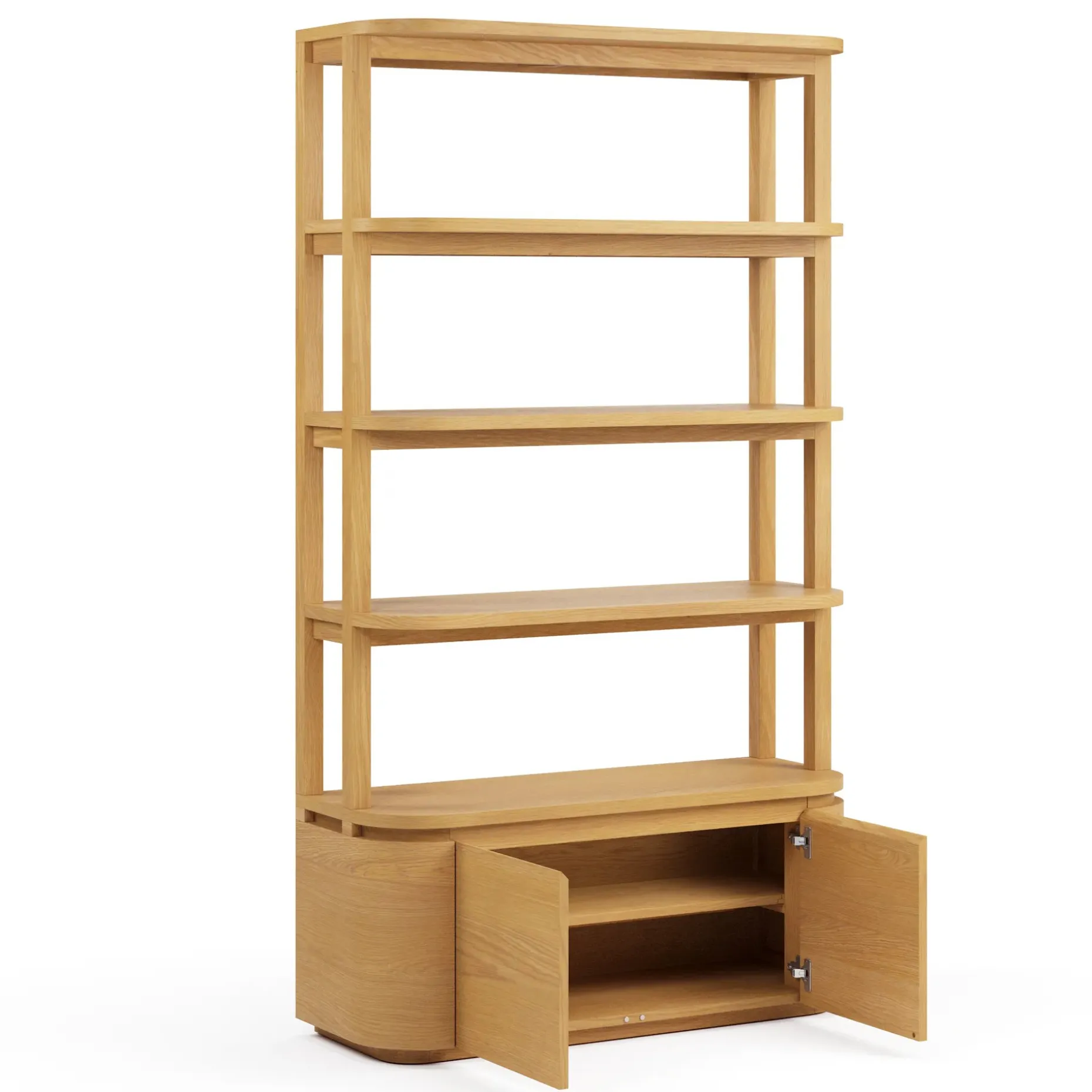 Maren 42" Shelving Unit with Storage - Natural Oak