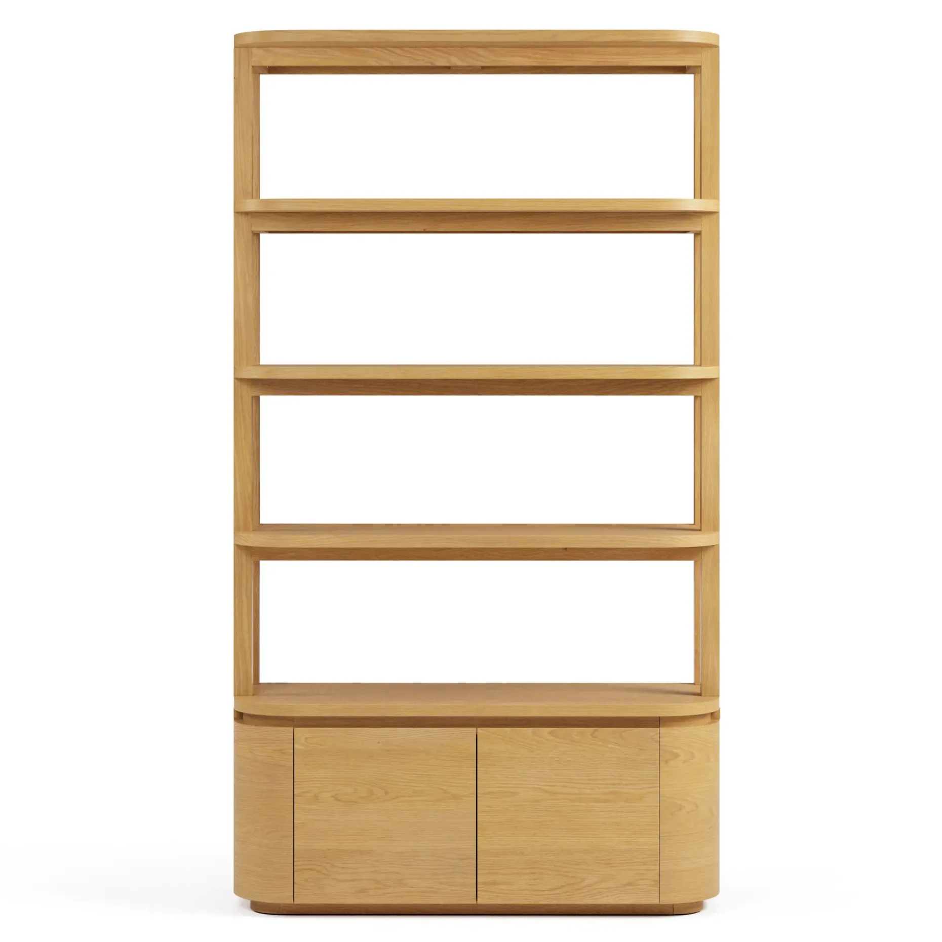Maren 42" Shelving Unit with Storage - Natural Oak