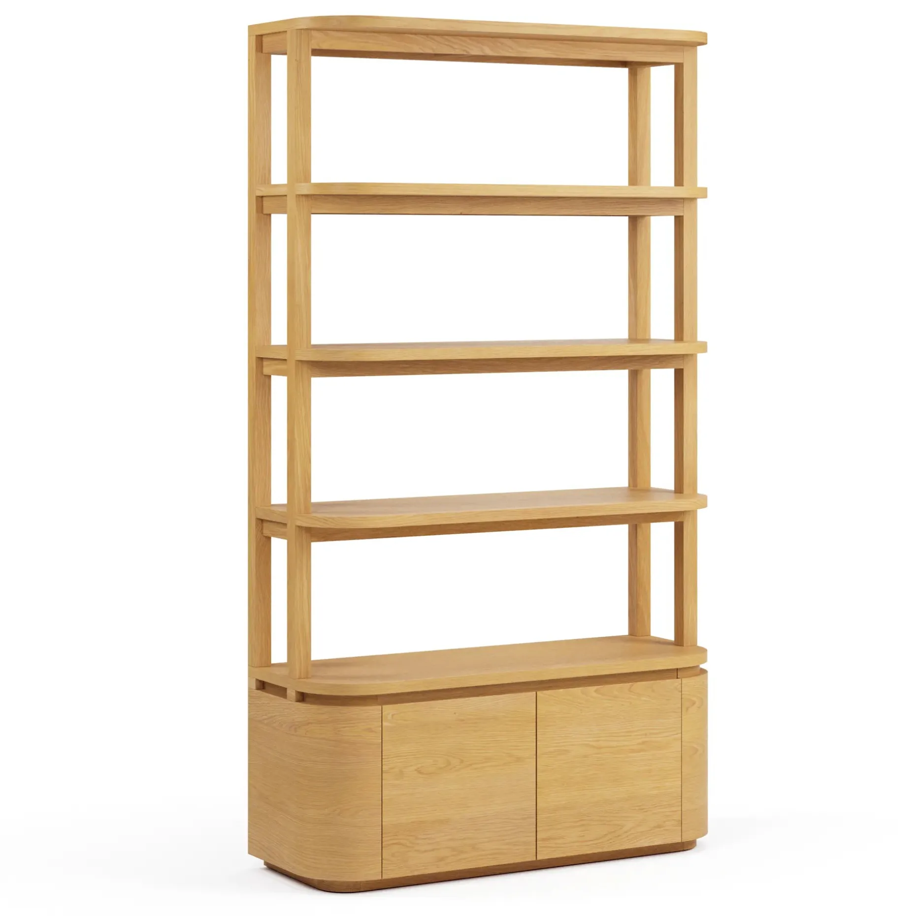 Maren 42" Shelving Unit with Storage - Natural Oak