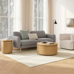 Maren 32" Storage Coffee Table - Natural Oak