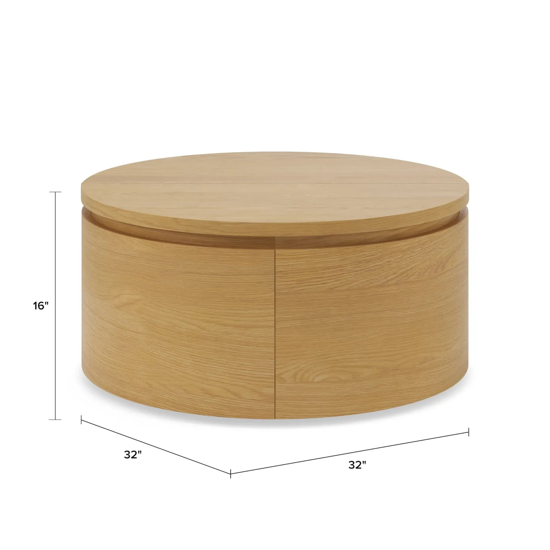 Maren 32" Storage Coffee Table - Natural Oak