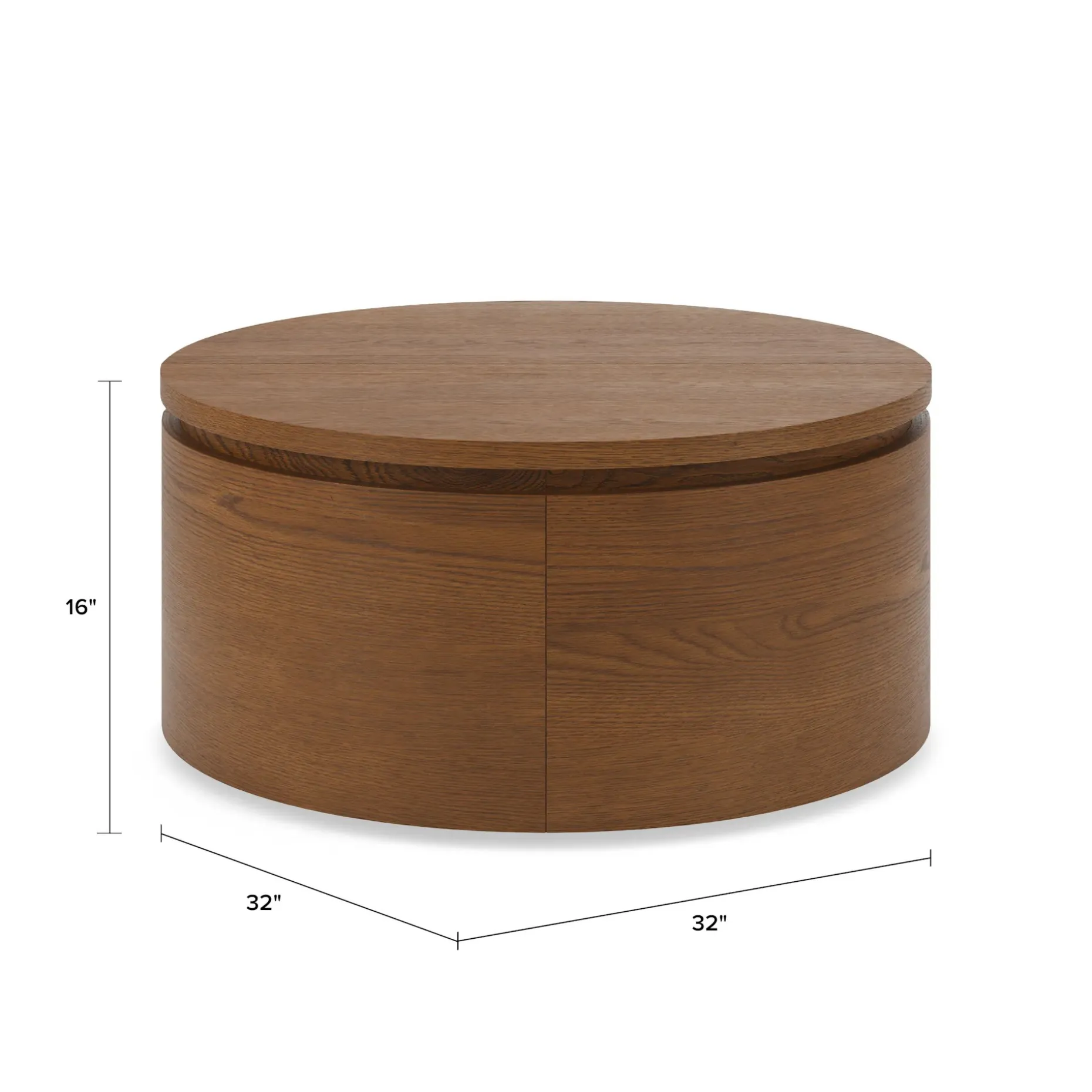 Maren 32" Storage Coffee Table - Smoked Oak