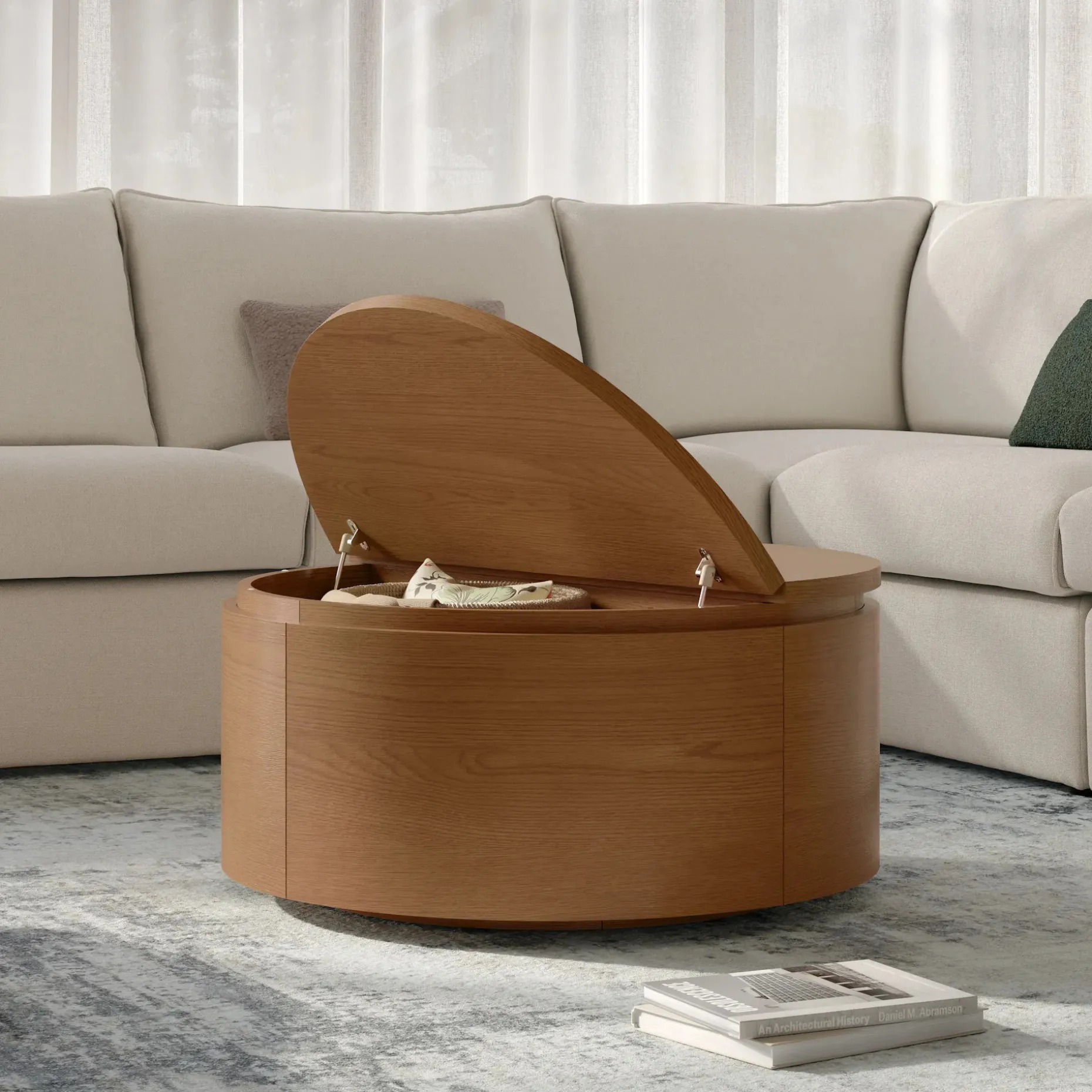 Maren 32" Storage Coffee Table - Smoked Oak