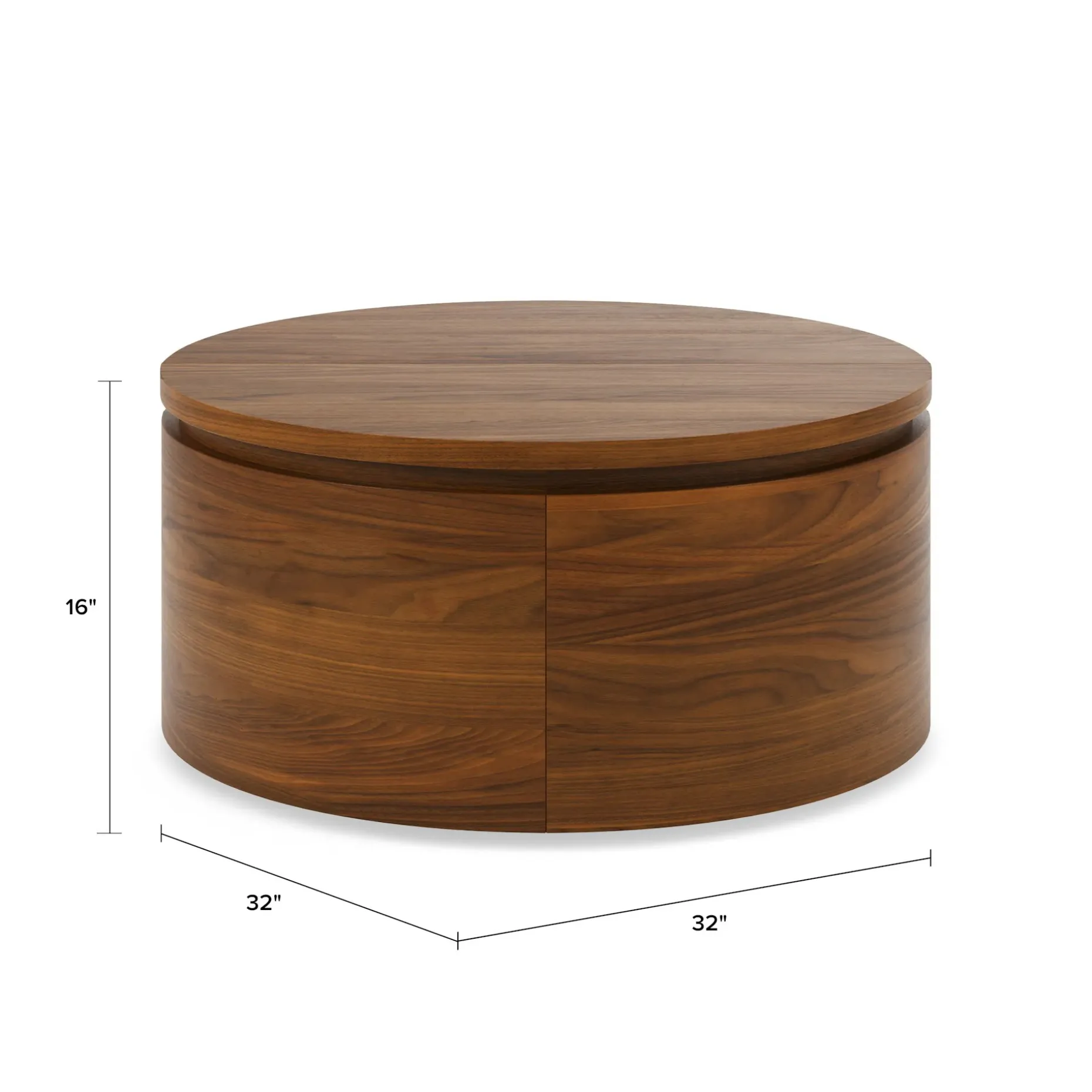 Maren 32" Storage Coffee Table - Walnut