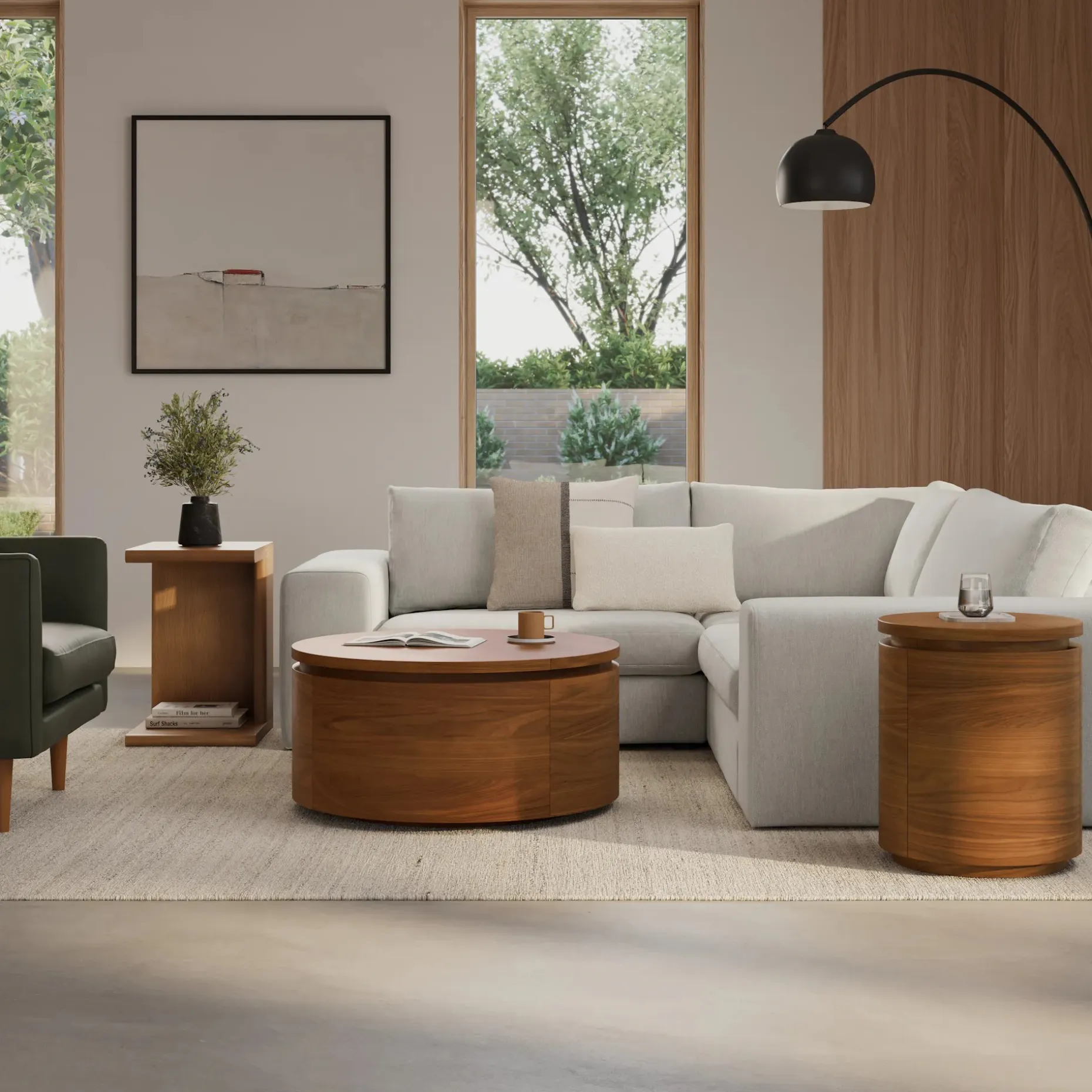 Maren 32" Storage Coffee Table - Walnut