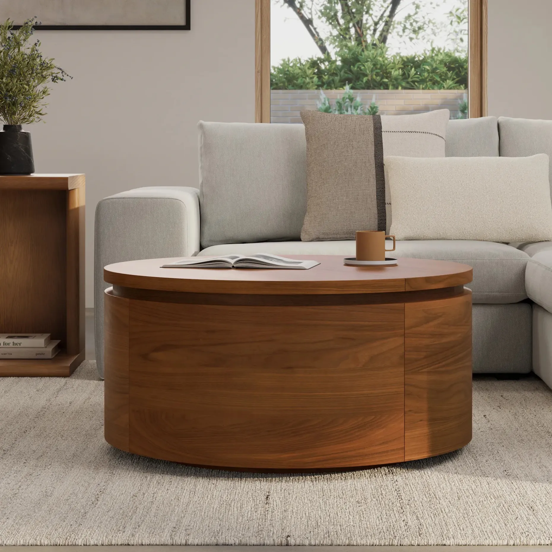 Maren 32" Storage Coffee Table - Walnut