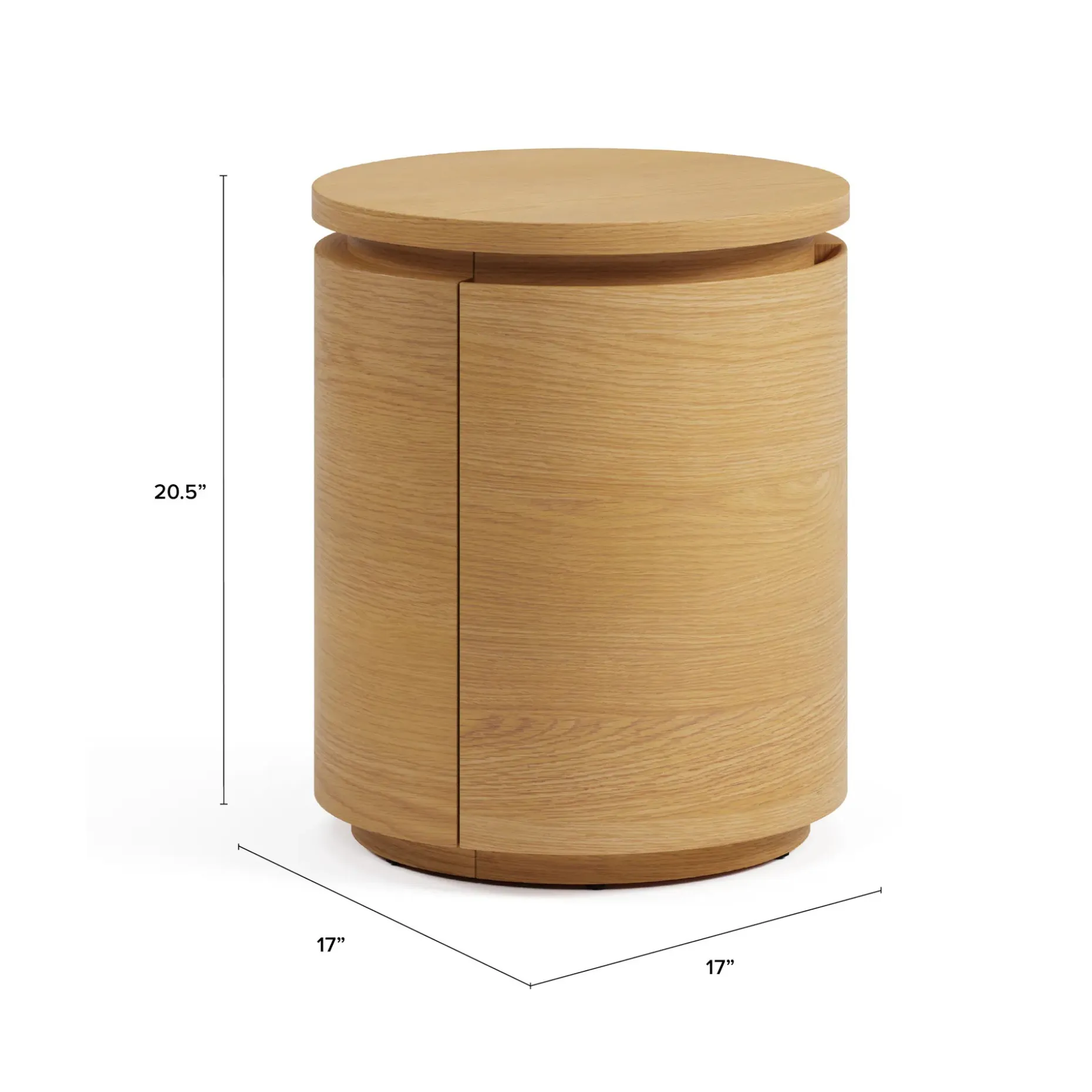 Maren Storage Side Table - Natural Oak