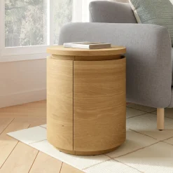 Maren Storage Side Table - Natural Oak