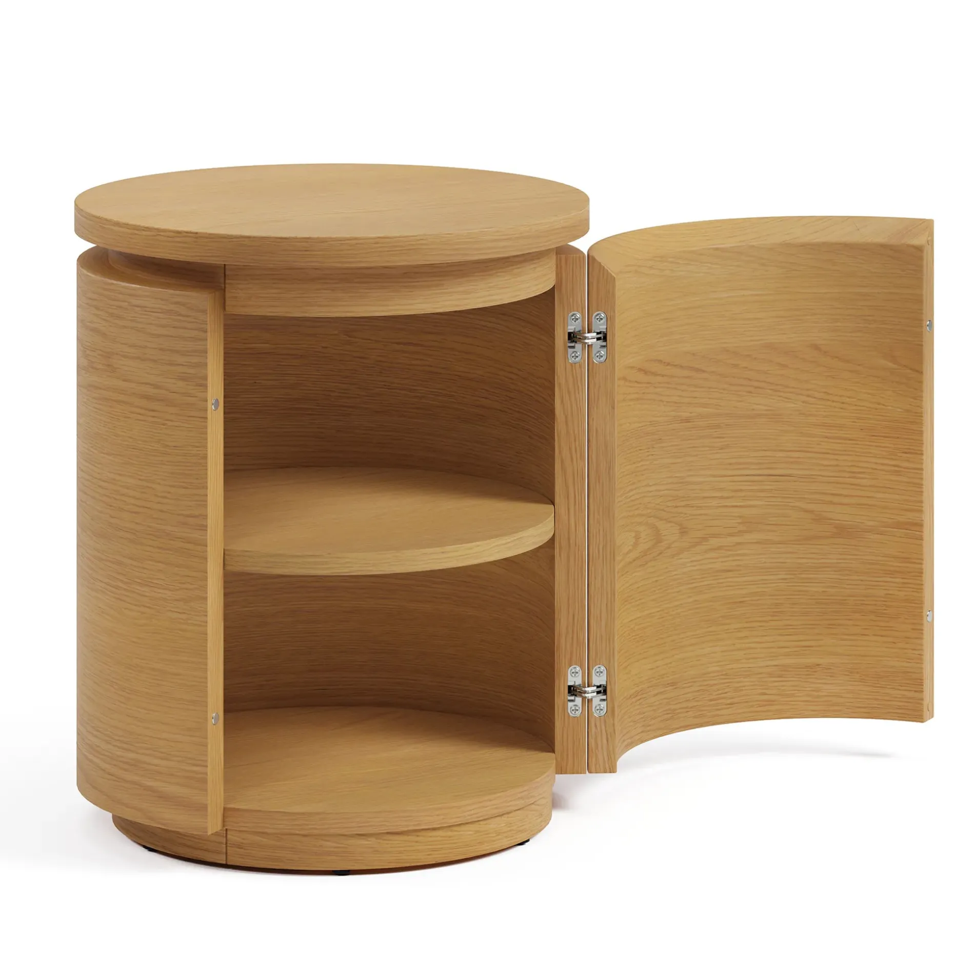 Maren Storage Side Table - Natural Oak