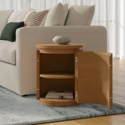 Maren Storage Side Table - Smoked Oak