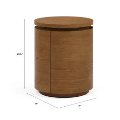 Maren Storage Side Table - Smoked Oak