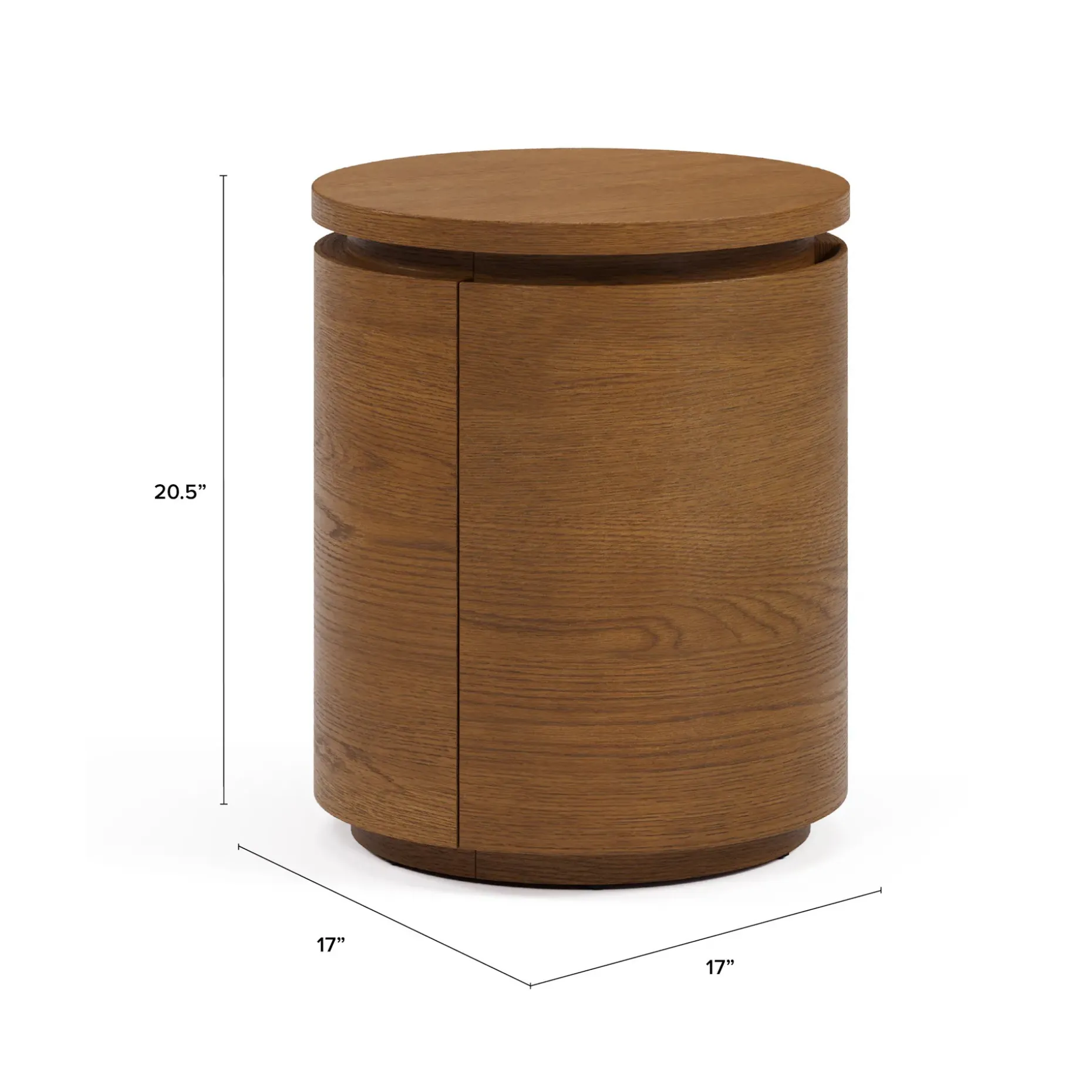 Maren Storage Side Table - Smoked Oak