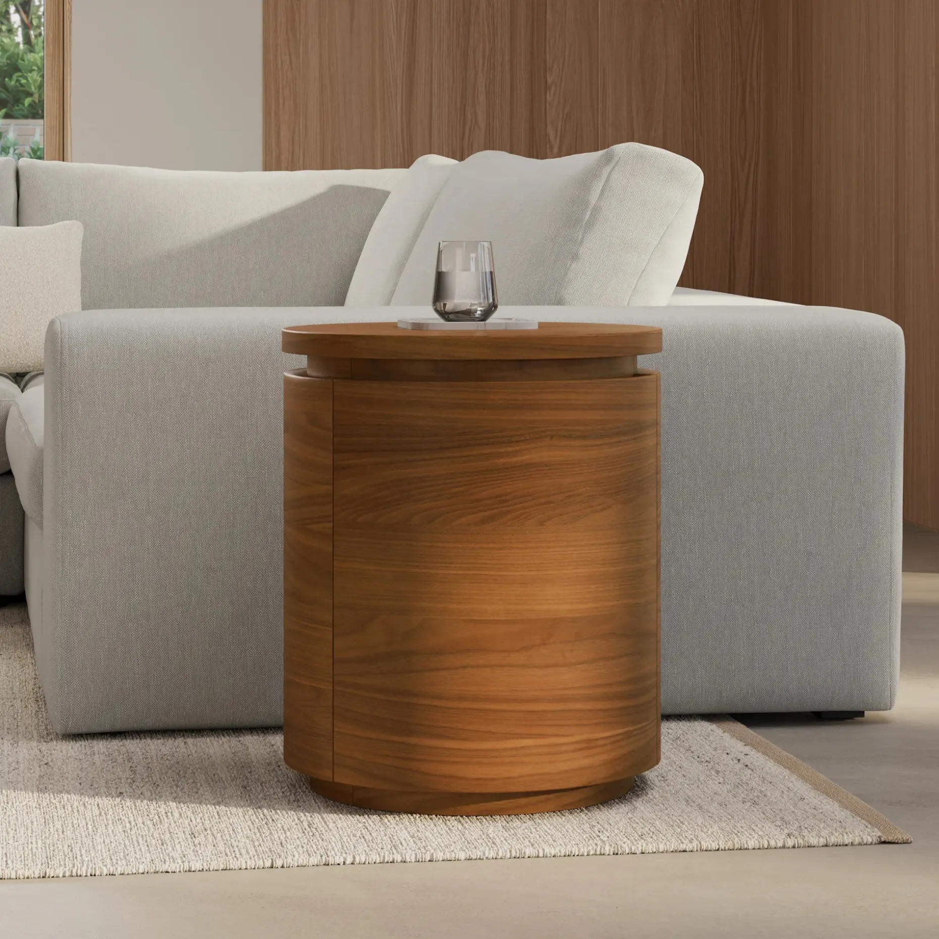 Maren Storage Side Table - Walnut