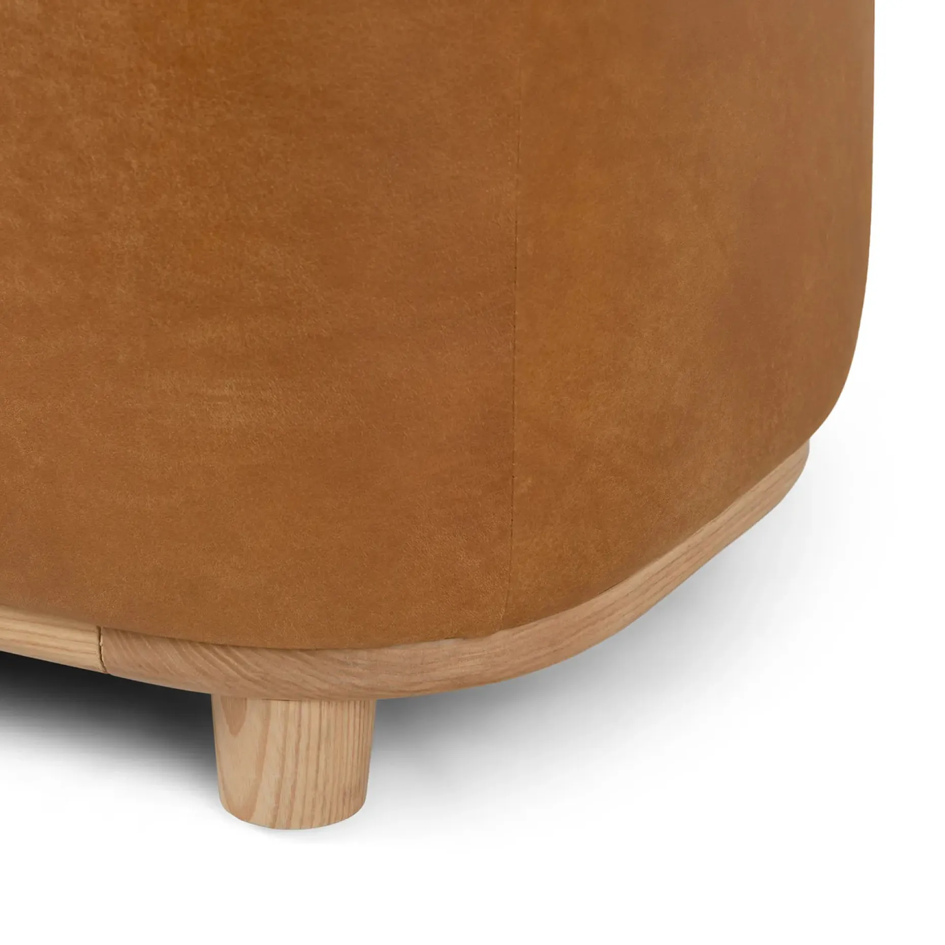 Maribo 32" Leather Storage Ottoman - Rawhide Tan