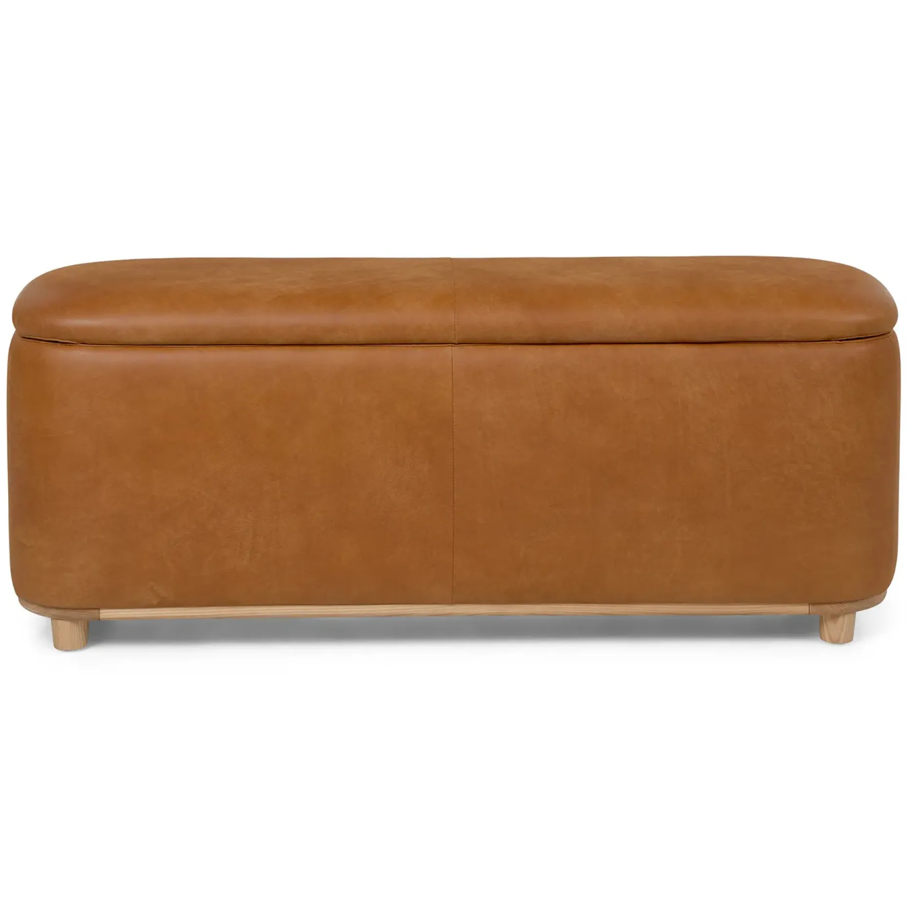Maribo 48" Leather Storage Ottoman - Rawhide Tan