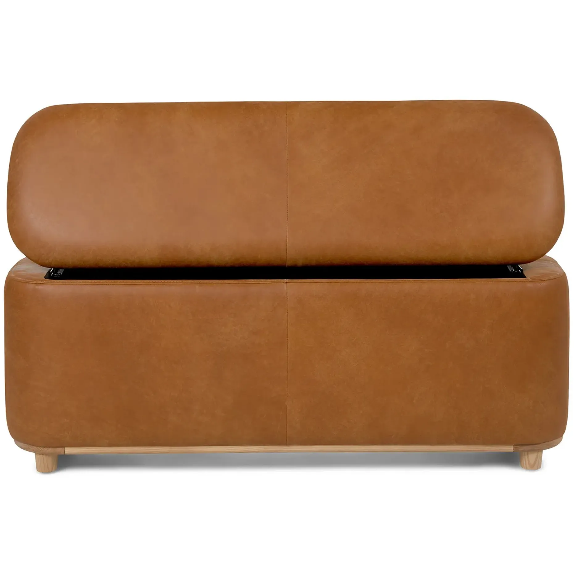 Maribo 48" Leather Storage Ottoman - Rawhide Tan