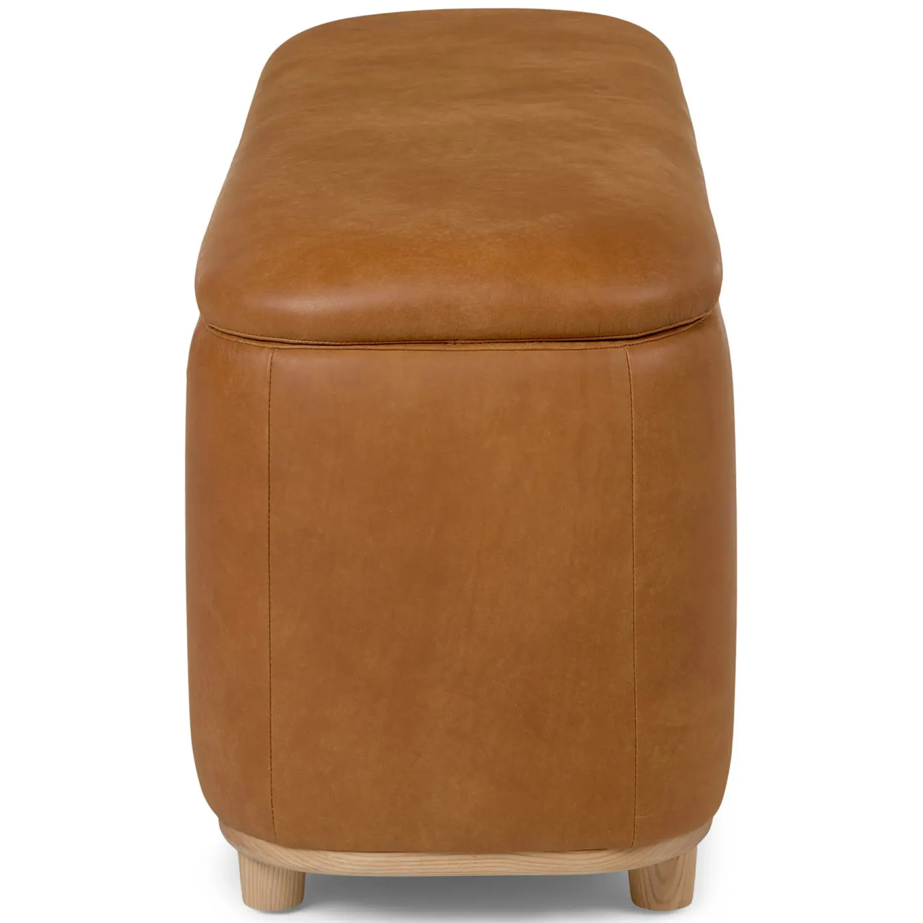 Maribo 48" Leather Storage Ottoman - Rawhide Tan